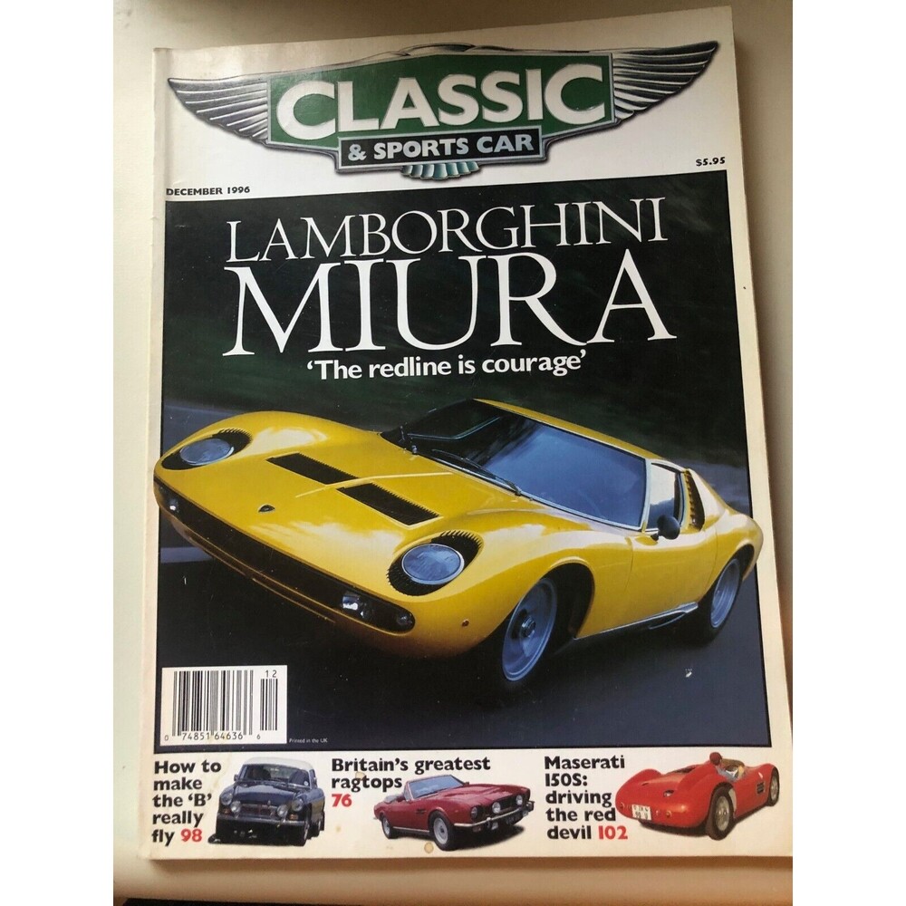 Classic And‎ Sports Car Magazine DECEMBER 1996 LAMBORGHINI MIURA Vintage